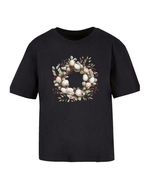 F4NT4STIC Black Shirt Osterkranz Eierkranz Blumenring Premium Qualität