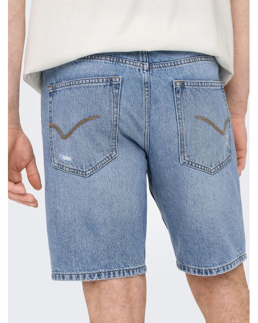 Only & Sons Jeansbermudas in Blue für Herren