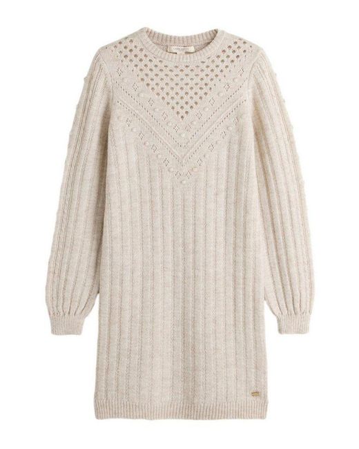 Laura Ashley White Strickkleid A-Linien-Strickkleid Mit Noppenmuster (1-Tlg)