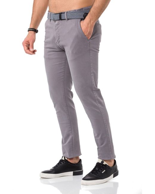 Redbridge Chinohose inklusive hochwertigem Stretch-Gürtel Casual in Gray für Herren