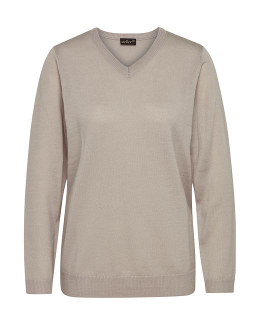 Goldner Gray Strickpullover Atmungsaktiver Merinopullover mit V-Ausschnitt