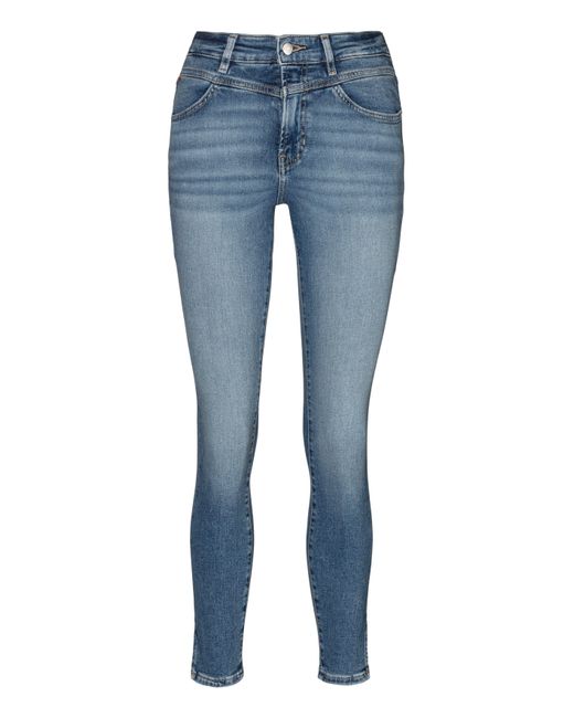 Boss Blue ORANGE Slim-fit- Kitt Rise Hochbund High Waist Premium Denim Jeans mit BOSS Leder-Badge