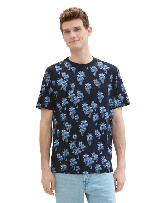 Tom Tailor Shirt mit All-Over Print in Blue für Herren