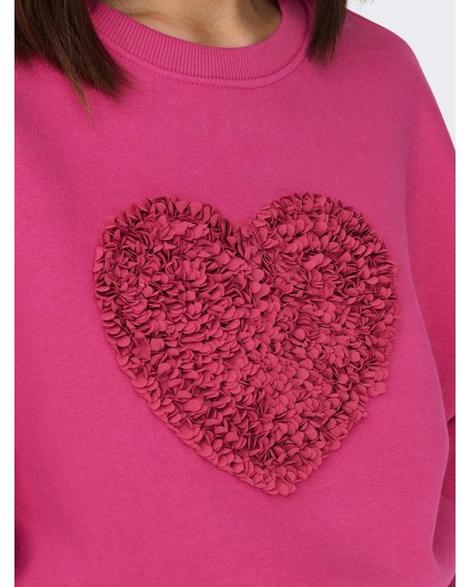 Pink SWT | ONLKIARA HEART in Lyst O-NECK BOX DE ONLY L/S Sweater