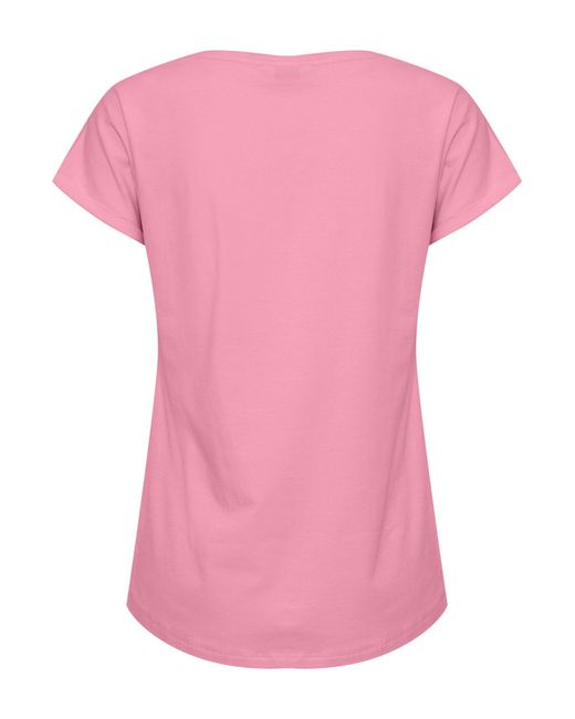 B.Young Red T- Shirt Kurzarm Rundhals Sommer Top 7525 in Pink