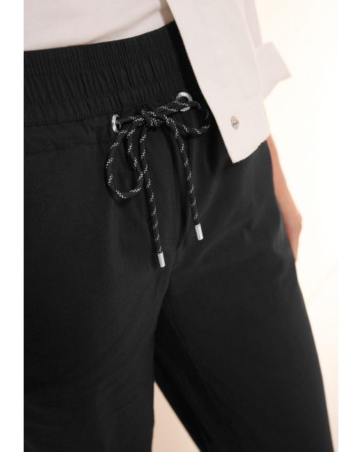Cecil Black Stoffhose Style Neele mit elastischem Bund und Tunnelzug