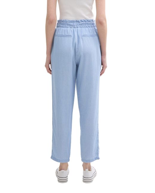 Tom Tailor Blue Paperbag-Hose mit Bindegürtel