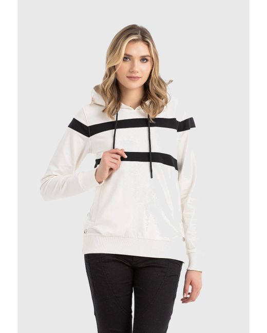Cipo & Baxx White HOODIE SWEATSHIRT modisch und komfortabel