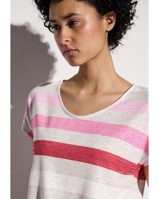 Street One White Shirttop mit Streifenmuster