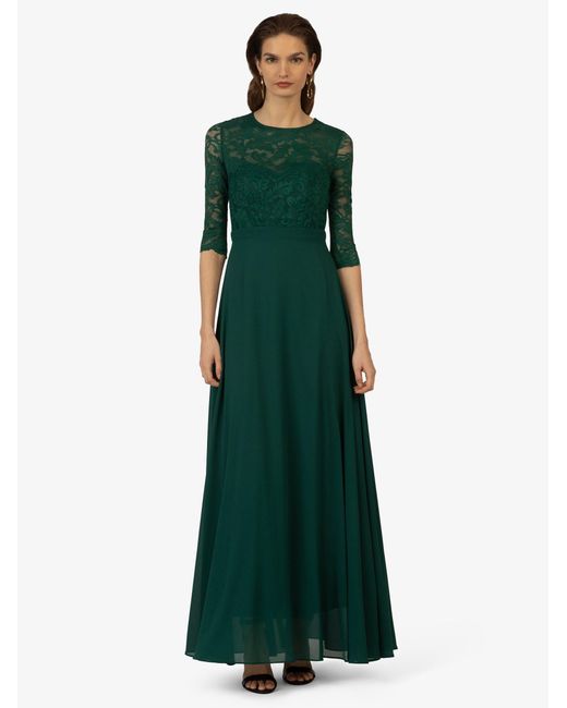 Kraimod Green Abendkleid aus hochwertigem Polyester Material mit Rundhalsausschnitt