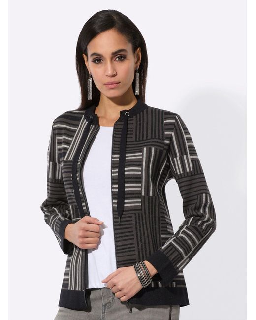 Creation L Black Strickjacke Jacquardstrickjacke