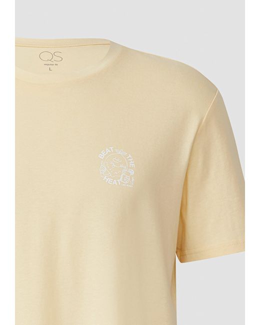 QS Kurzarmshirt T-Shirt mit Frontprint in Natural für Herren