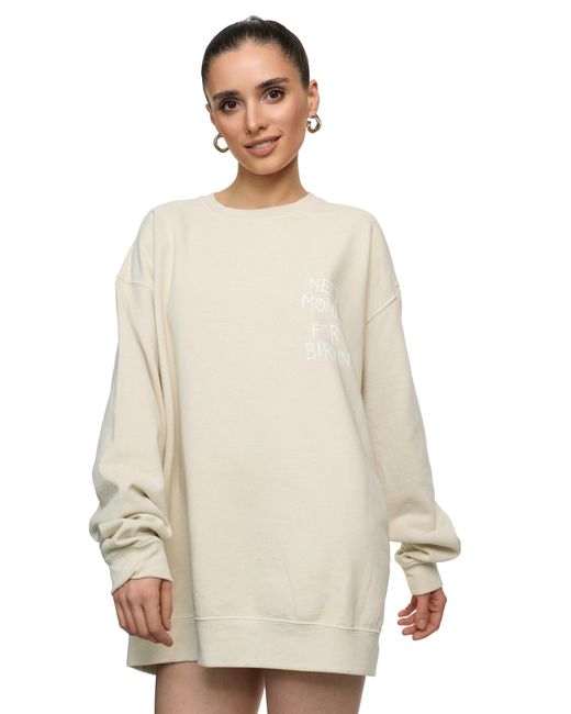 Worldclassca White Oversized Sweatshirt Langarm Pullover PRINT