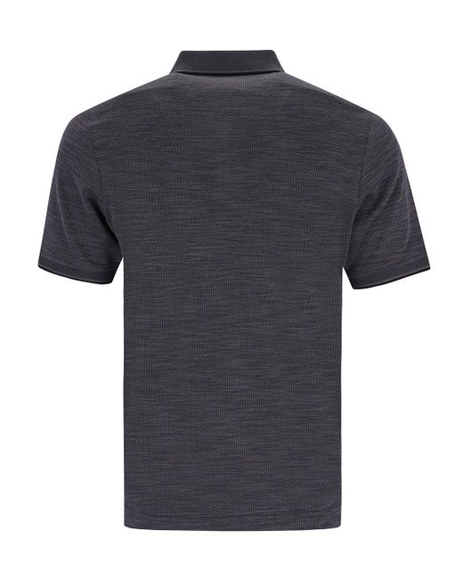 Hajo Softknit-Poloshirt in Alloverjacquard in Black für Herren