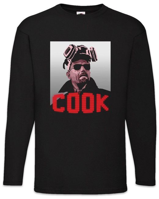 Urban Backwoods Langarmshirt Cook Langarm T-Shirt Walter Breaking White Ehrmantraut Bad Crystal in Black für Herren