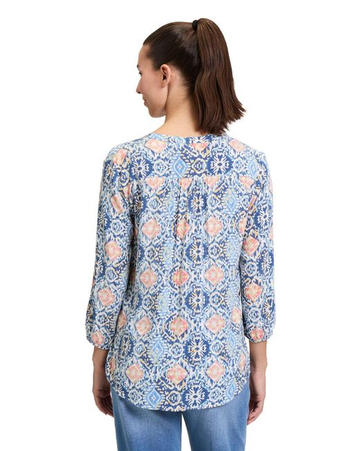 Cartoon Blue Blusentop Bluse Kurz 3/4 Arm