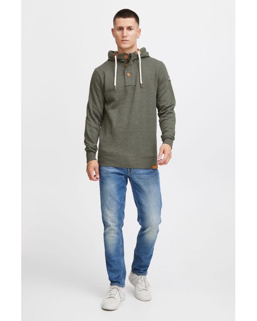 Solid Hoodie SDTripStrip Kapuzensweatshirt mit Knopfleiste in Green für Herren