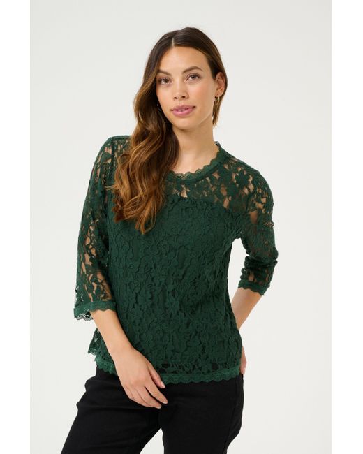 Cream Green Kurzarmbluse Kurzarm-Bluse CRKit