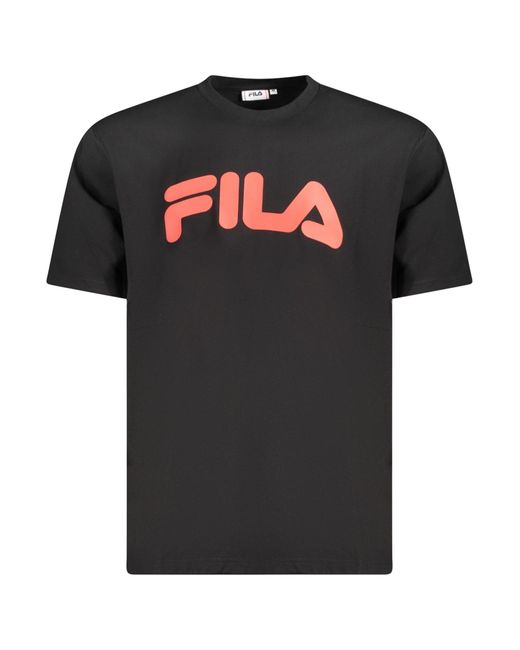 Fila T-Shirt Schwarz: Lockere Passform mit Rotem in Black für Herren