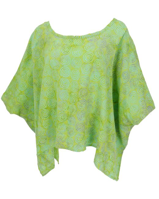Guru-Shop Green Longbluse Weites Boho plus size Blusentop mit.. alternative Bekleidung