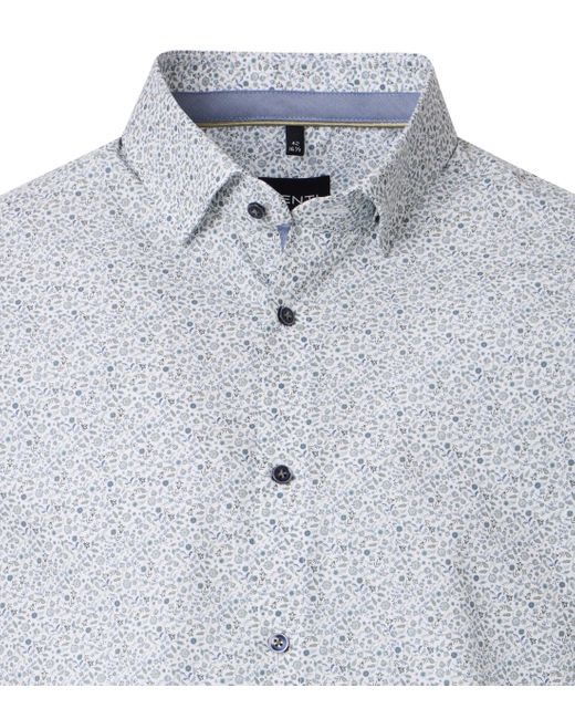 Venti Businesshemd Kurzarm Print in Blue für Herren