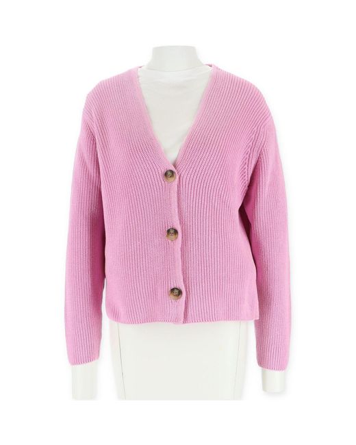 halsüberkopf Accessoires Pink Sweatshirt Strickjacke V-Aussch