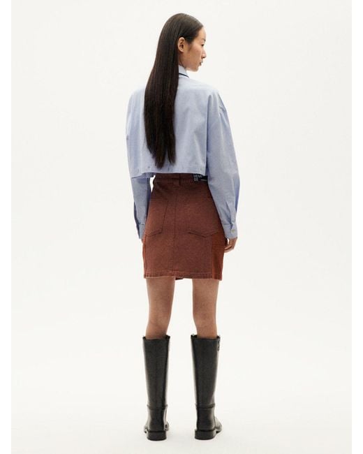 Thinking Mu Brown Minirock Herringbone Neel Skirt