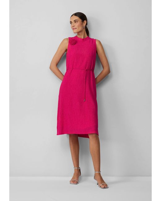 S.oliver Pink Minikleid Ärmelloses Viskosekleid im Relaxed Fit mit abnehmbarer Brosche 3D-Effekt
