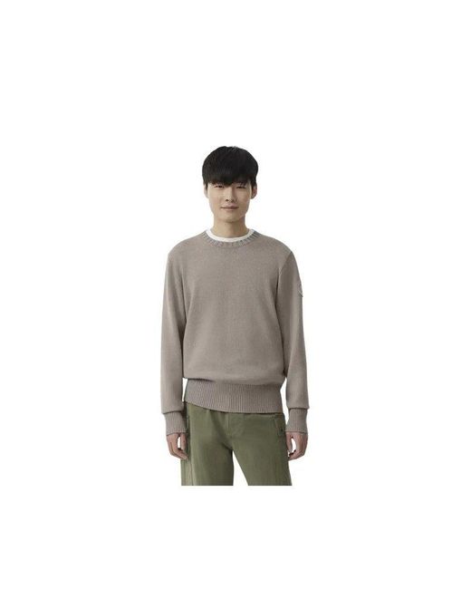 Canada Goose Rundhalspullover Rosseau Pullover Beige in White für Herren