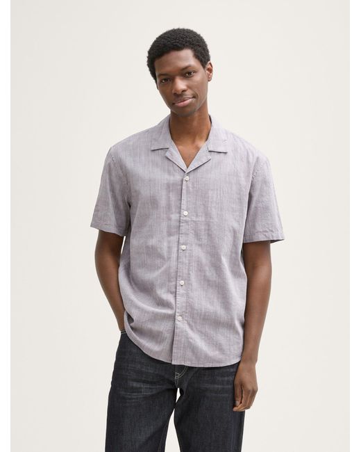 Tom Tailor Relaxed Fit Kurzarmhemd aus Baumwolle in Gray für Herren