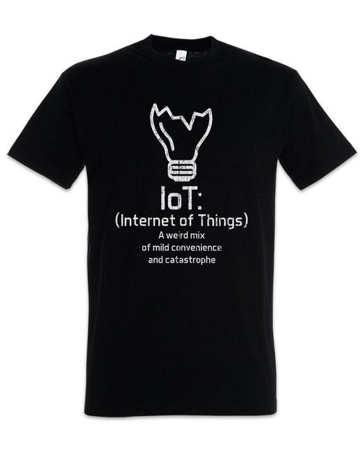 Urban Backwoods Print- Internet Of Things I T-Shirt IoT M2M Machine 5G Connectivity in Black für Herren