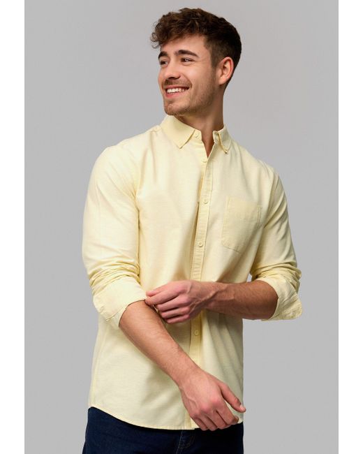 INDICODE Langarmhemd Kepner in Natural für Herren