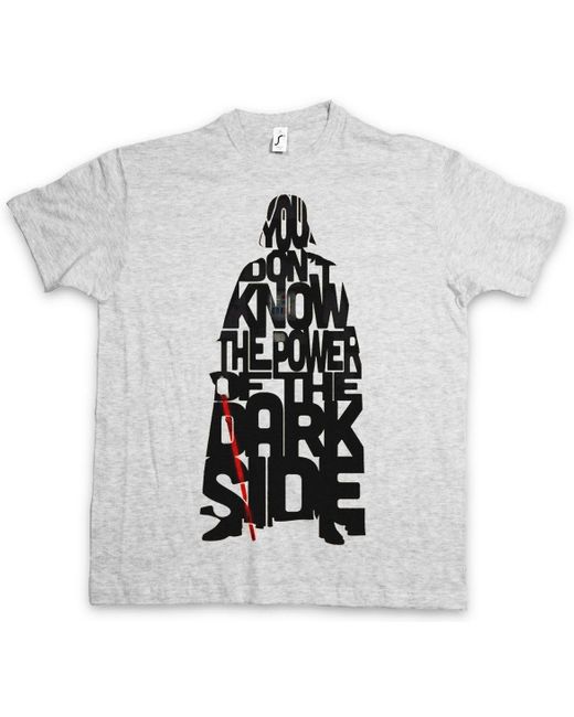 Urban Backwoods Print- Power Of The Dark Side T-Shirt Star Sci-Fi Vader Dunkle in Gray für Herren