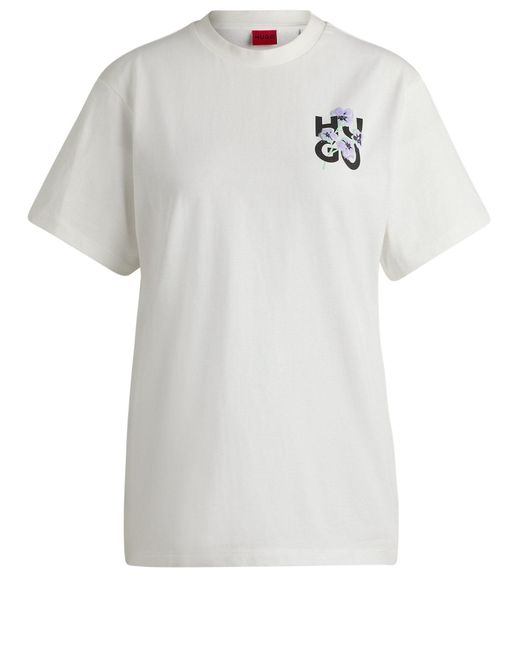 HUGO White T-Shirt Vintage Tee_10 (1-tlg)