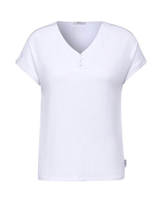 Cecil White T-Shirt aus softer Viskose