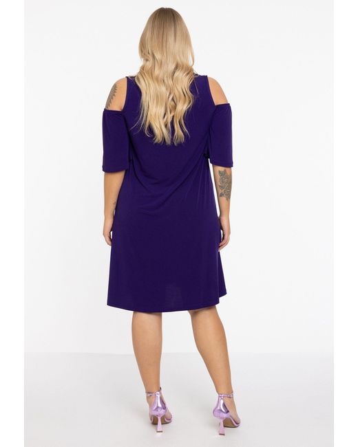 Yoek Purple A-Linien-Kleid Große Größen