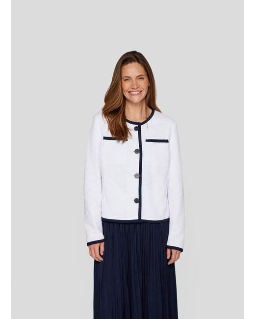 Rabe White Strickjacke Jacke mit Kontrastdetails