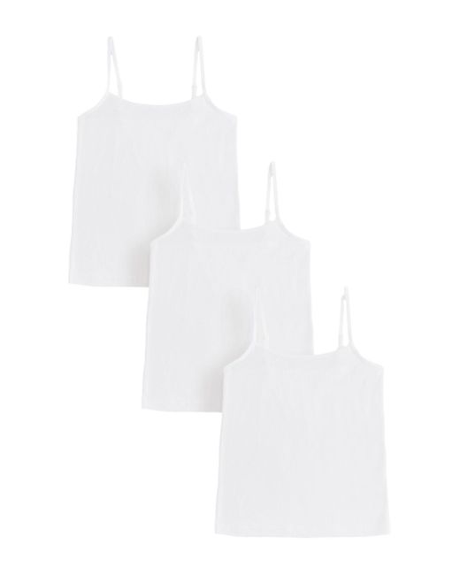 Next White Ägertop Spitzen-Trägertops, 3er-Pack (3-tlg)