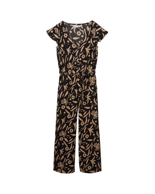 Tom Tailor Natural Jumpsuit Gemusterter Overall