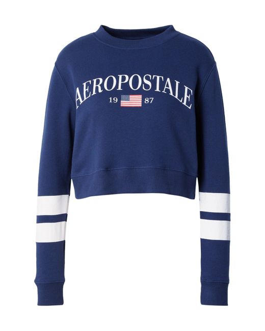 Aéropostale Blue Sweatshirt USA (1-tlg) Plain/ohne Details