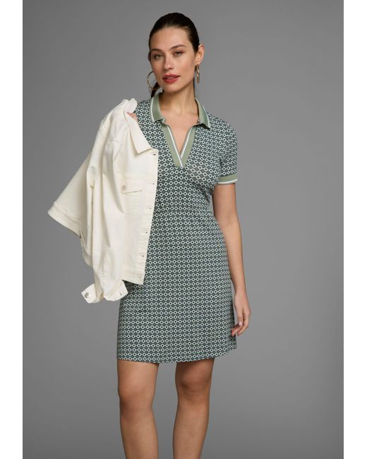 Laura Scott Gray Polokleid mit Alloverprint