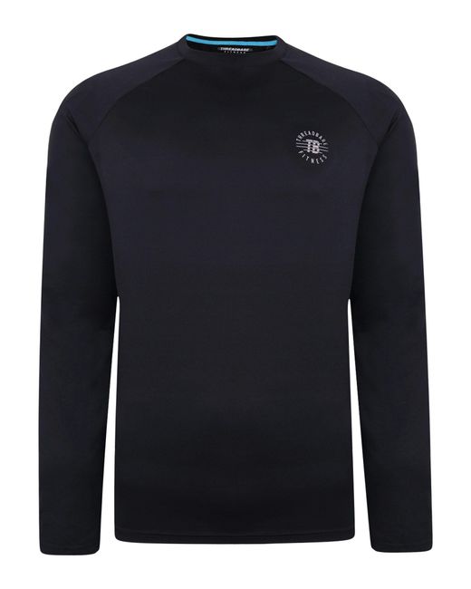 Threadbare Langarmshirt Abductor mit kleinem Print auf der Brust in Black für Herren