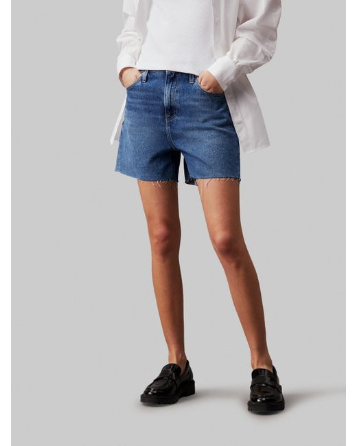 Calvin Klein Blue Shorts MOM SHORT im 5-Pocket-Style