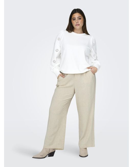 Only Carmakoma Natural Anzughose CARAGNES MW LINEN BL MEL PANT TLR