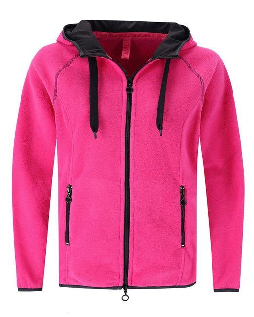 Hajo Pink Fleecejacke Thermo Mikrofleece Jacke mit Kapuze