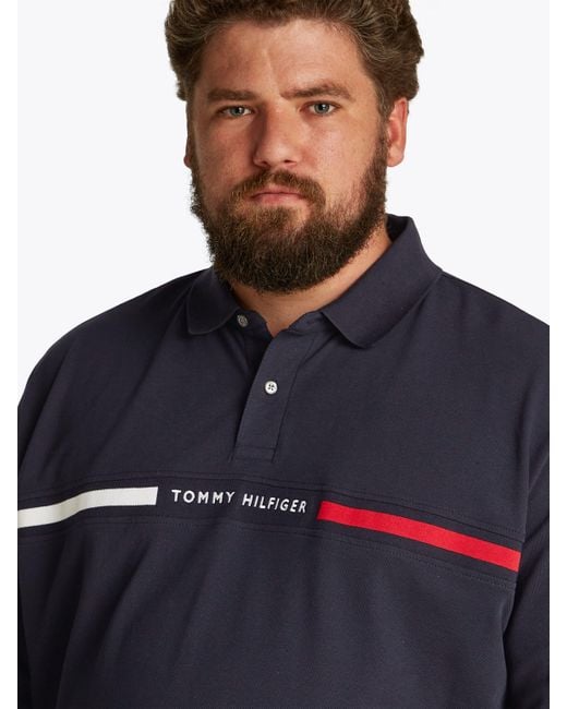 Tommy Hilfiger Tommy Big & Tall Poloshirt BT-HILFIGER CHEST INSERT REG -B in Groß Größen, Logostickerei in Blue für Herren
