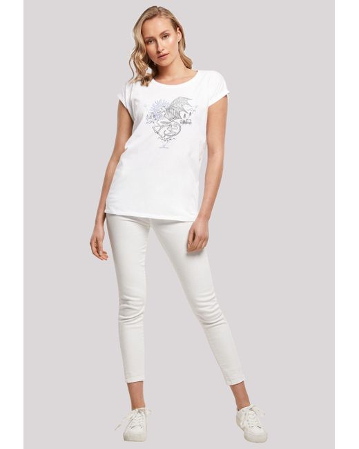 F4NT4STIC White T-Shirt Harry Potter Thestral Line Art Print
