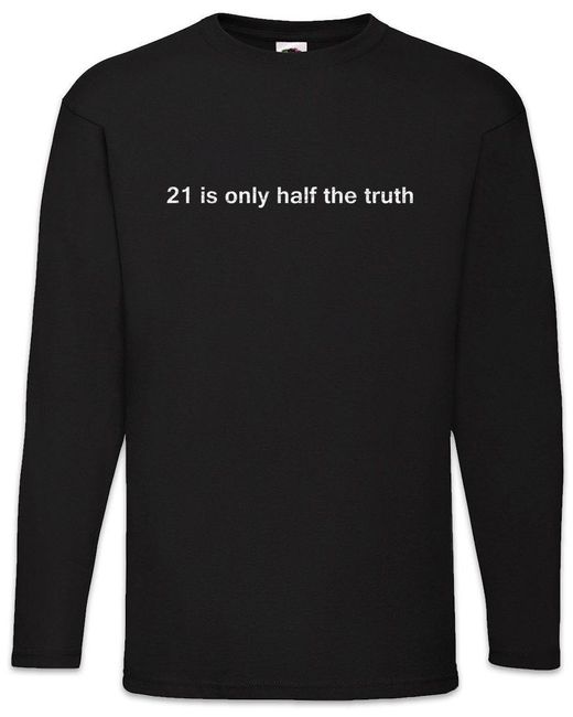 Urban Backwoods Langarmshirt 21 Is Only Half The Truth Langarm T-Shirt Number 42 Nummer Zahl Galaxy in Black für Herren