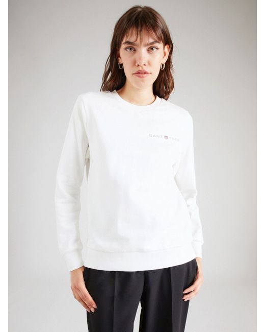 Gant White Sweatshirt (1-tlg) Plain/ohne Details