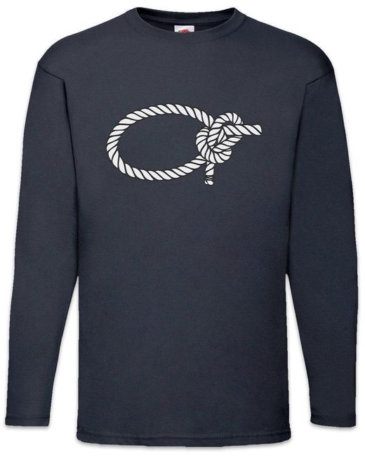 Urban Backwoods Langarmshirt 's Knot I Langarm T-Shirt Bowline Seemannsknoten Nautical Sailor in Blue für Herren